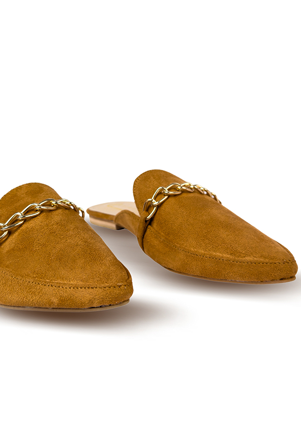 TAN SUEDE CHAIN LOAFER